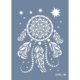 Evimde Hobi EHFL10 Yaprak Desen Stencil 21x30cm | Evimde Hobi