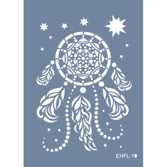 Evimde Hobi EHFL10 Yaprak Desen Stencil 21x30cm | Evimde Hobi