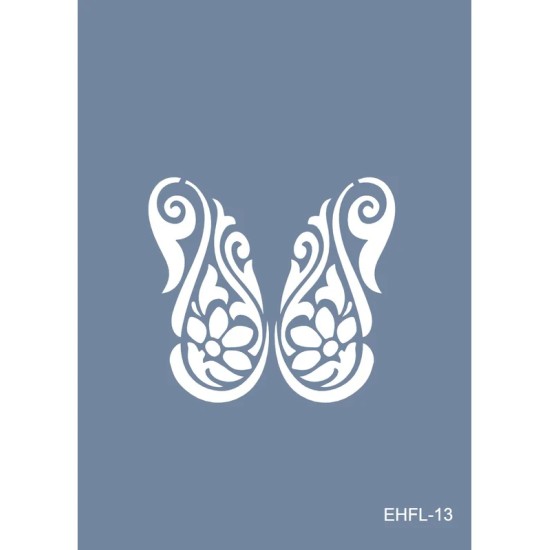 Evimde Hobi EHFL13 Yaprak Desen Stencil 25x35cm | Evimde Hobi