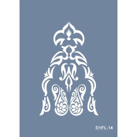Evimde Hobi EHFL14 Yaprak Desen Stencil 21x30cm | Evimde Hobi