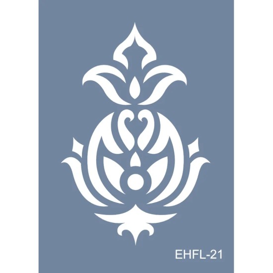 Evimde Hobi EHFL21 Göbek Desen Stencil 25x35cm | Evimde Hobi