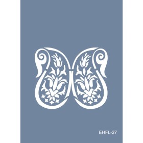Evimde Hobi EHFL27 Yaprak Bordür Stencil 25x35cm | Evimde Hobi