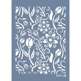 Evimde Hobi EHFL28 Yaprak Stencil 25x35cm | Evimde Hobi