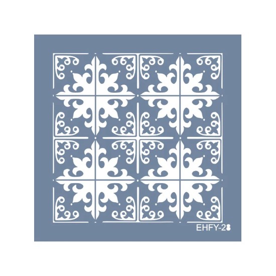 Evimde Hobi EHFY28 Fayans Desen Stencil 20x20cm | Evimde Hobi