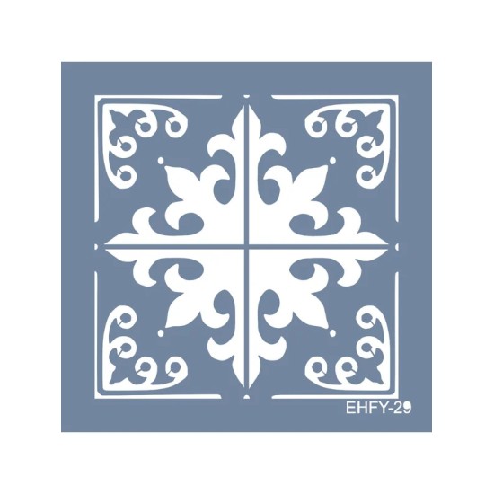 Evimde Hobi EHFY29 Fayans Desen Stencil 60x60cm | Evimde Hobi
