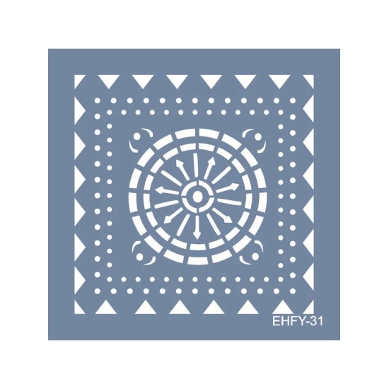 Evimde Hobi EHFY31 Fayans Desen Stencil 60x60cm | Evimde Hobi