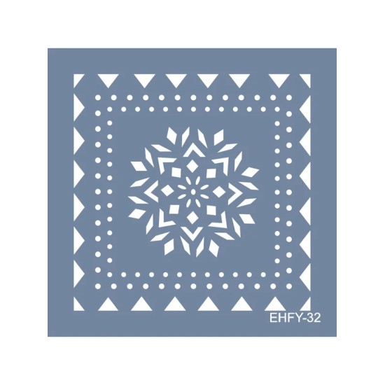 Evimde Hobi EHFY32 Fayans Desen Stencil 40x40cm | Evimde Hobi