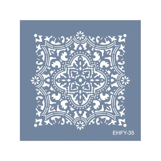 Evimde Hobi EHFY35 Fayans Desen Stencil 60x60cm | Evimde Hobi