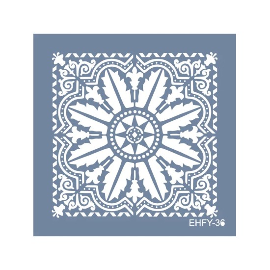 Evimde Hobi EHFY36 Fayans Desen Stencil 20x20cm | Evimde Hobi