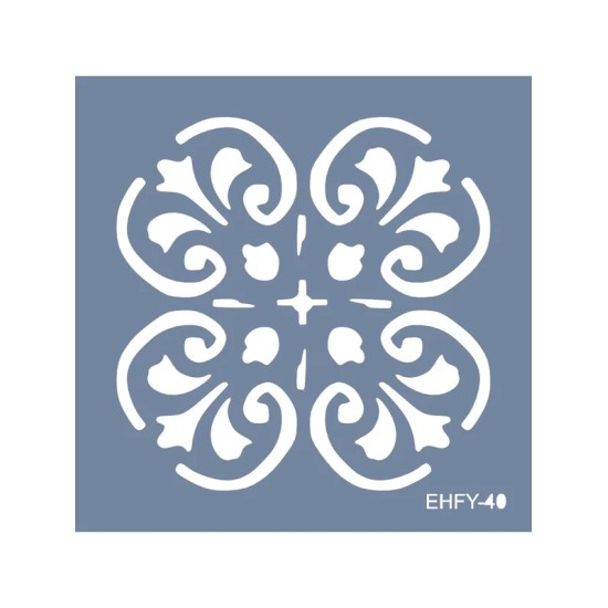 Evimde Hobi EHFY40 Fayans Desen Stencil 20x20cm | Evimde Hobi