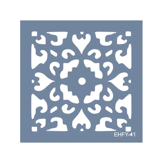 Evimde Hobi EHFY41 Fayans Desen Stencil 60x60cm | Evimde Hobi
