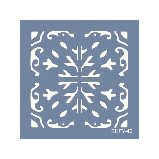 Evimde Hobi EHFY42 Fayans Desen Stencil 20x20cm | Evimde Hobi