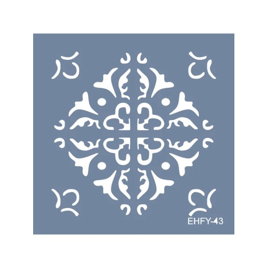 Evimde Hobi EHFY43 Fayans Desen Stencil 60x60cm | Evimde Hobi