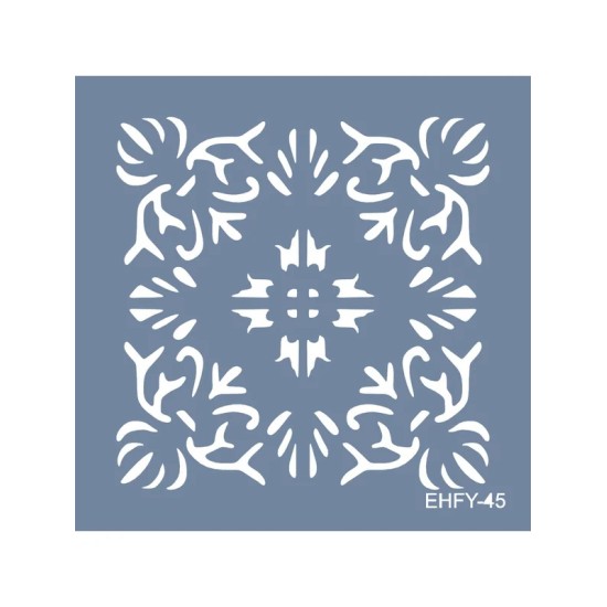 Evimde Hobi EHFY45 Fayans Desen Stencil 40x40cm | Evimde Hobi