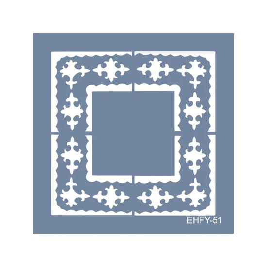 Evimde Hobi EHFY51 Fayans Desen Stencil 60x60cm | Evimde Hobi