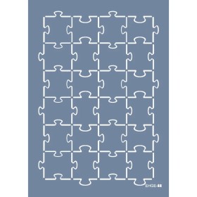 Evimde Hobi EHGE88 Puzzle Desen Stencil 25x35cm | Evimde Hobi