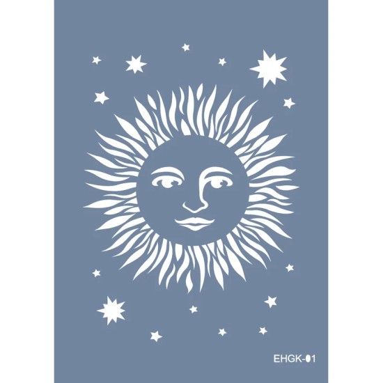 Evimde Hobi EHGK01 Güneş Desen Stencil 25x35cm | Evimde Hobi