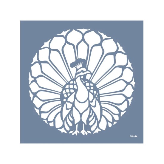 Evimde Hobi EHH04 Tavus Kuşu Desen Stencil 45x45cm | Evimde Hobi