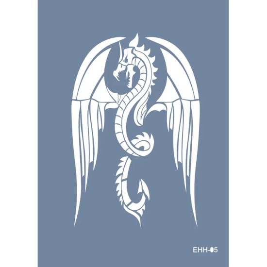 Evimde Hobi EHH05 Ejderha Desen Stencil 21x30cm | Evimde Hobi