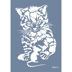 Evimde Hobi EHH11 Kedi Desen Stencil 21x30cm | Evimde Hobi