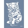 Evimde Hobi EHH11 Kedi Desen Stencil 21x30cm | Evimde Hobi