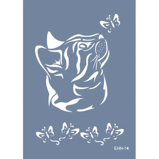 Evimde Hobi EHH14 Kedi Desen Stencil 21x30cm | Evimde Hobi