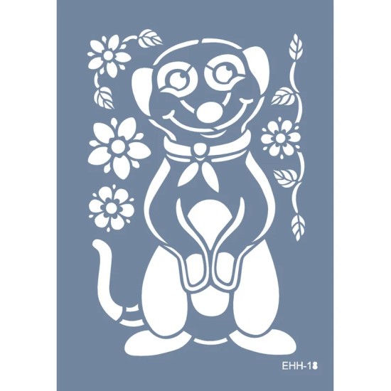 Evimde Hobi EHH18 Mirket Desen Stencil 21x30cm | Evimde Hobi