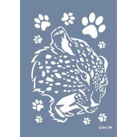 Evimde Hobi EHH19 Puma Desen Stencil 25x35cm | Evimde Hobi