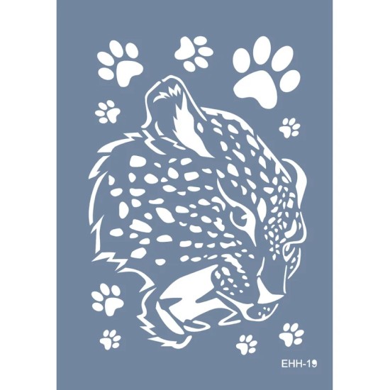 Evimde Hobi EHH19 Puma Desen Stencil 25x35cm | Evimde Hobi