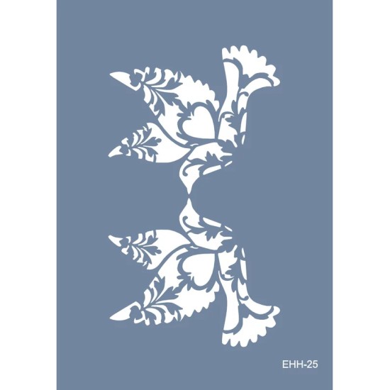 Evimde Hobi EHH25 Kuş Desen Stencil 25x35cm | Evimde Hobi