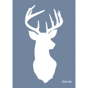Evimde Hobi EHH26 Geyik Desen Stencil 25x35cm | Evimde Hobi