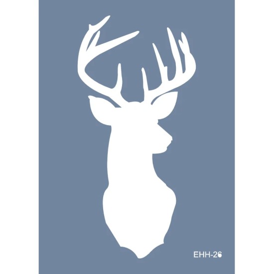 Evimde Hobi EHH26 Geyik Desen Stencil 25x35cm | Evimde Hobi