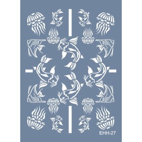 EHH27 Balık Desen Stencil 25x35cm | Evimde Hobi