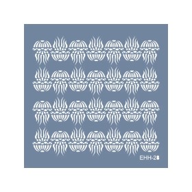 Evimde Hobi EHH28 Denizanası Desen Stencil 25x25cm | Evimde Hobi