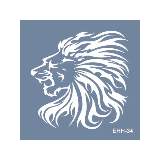 Evimde Hobi EHH34 Aslan Desen Stencil 40x40cm | Evimde Hobi