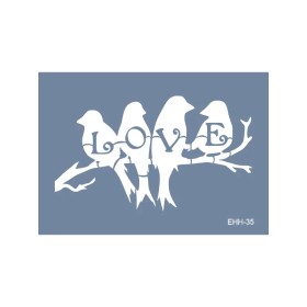 Evimde Hobi EHH35 Kuş Desen Stencil 21x30cm | Evimde Hobi