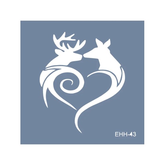 Evimde Hobi EHH43 Geyik Desen Stencil 60x60cm | Evimde Hobi