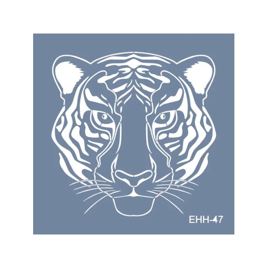 Evimde Hobi EHH47 Kaplan Desen Stencil 60x60cm | Evimde Hobi
