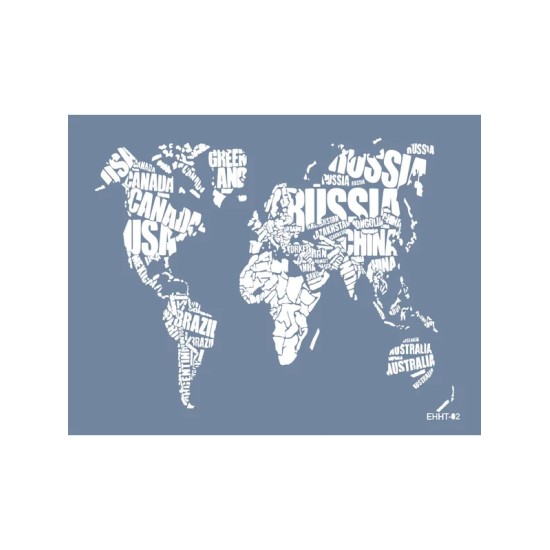 Evimde Hobi EHHT02 Dünya Hatira Stencil 35x45cm | Evimde Hobi