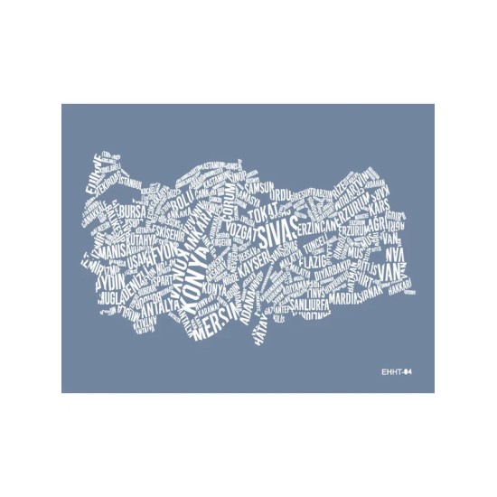Evimde Hobi EHHT04 Türkiye Haritası Stencil 35x45cm | Evimde Hobi