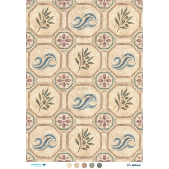 BM1054 Diamond Büyük Boy Pirinç Dekopaj Kağıdı 42x60cm