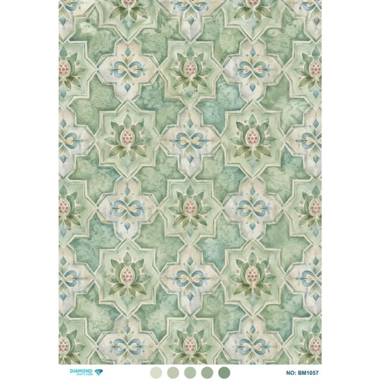 BM1057 Diamond Büyük Boy Pirinç Dekopaj Kağıdı 42x60cm