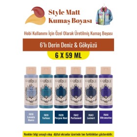 6X59ML Style Mat Kumaş Boyası - Derin Deniz & Gökyüzü Seti