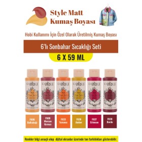6X59ML Style Mat Kumaş Boyası - Sonbahar Sıcaklığı Seti