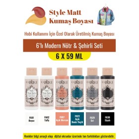 6X59ML Style Mat Kumaş Boyası - Modern Nötr & Şehirli Seti