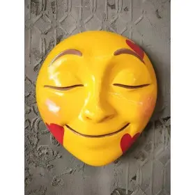 Atölye Tasarımı Gülen Yüz Duvar Maskı - 30x28 cm