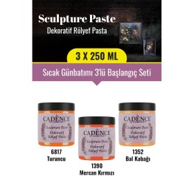 3x250ML Sculpture Dekoratif Rölyef Pasta - Sıcak Günbatımı 3'lü Başlangıç Seti