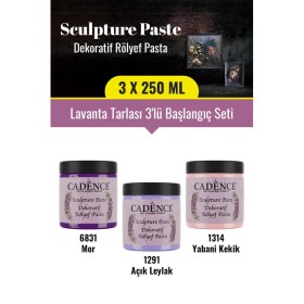 3x250ML Sculpture Dekoratif Rölyef Pasta - Lavanta Tarlası 3'lü Başlangıç Seti