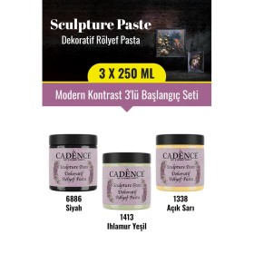 3x250ML Sculpture Dekoratif Rölyef Pasta - Modern Kontrast 3'lü Başlangıç Seti