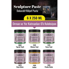 6x250ML Sculpture Dekoratif Rölyef Pasta - Orman ve Yer Katmanları 6'lı Koleksiyon